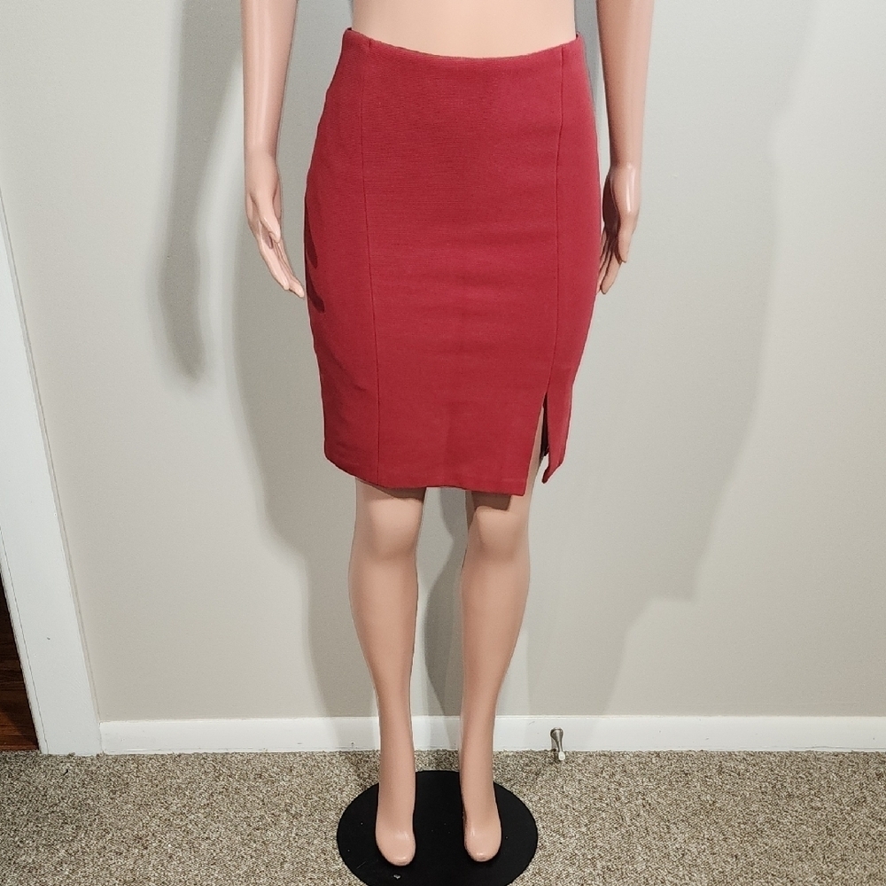 Mango Red Pencil Skirt